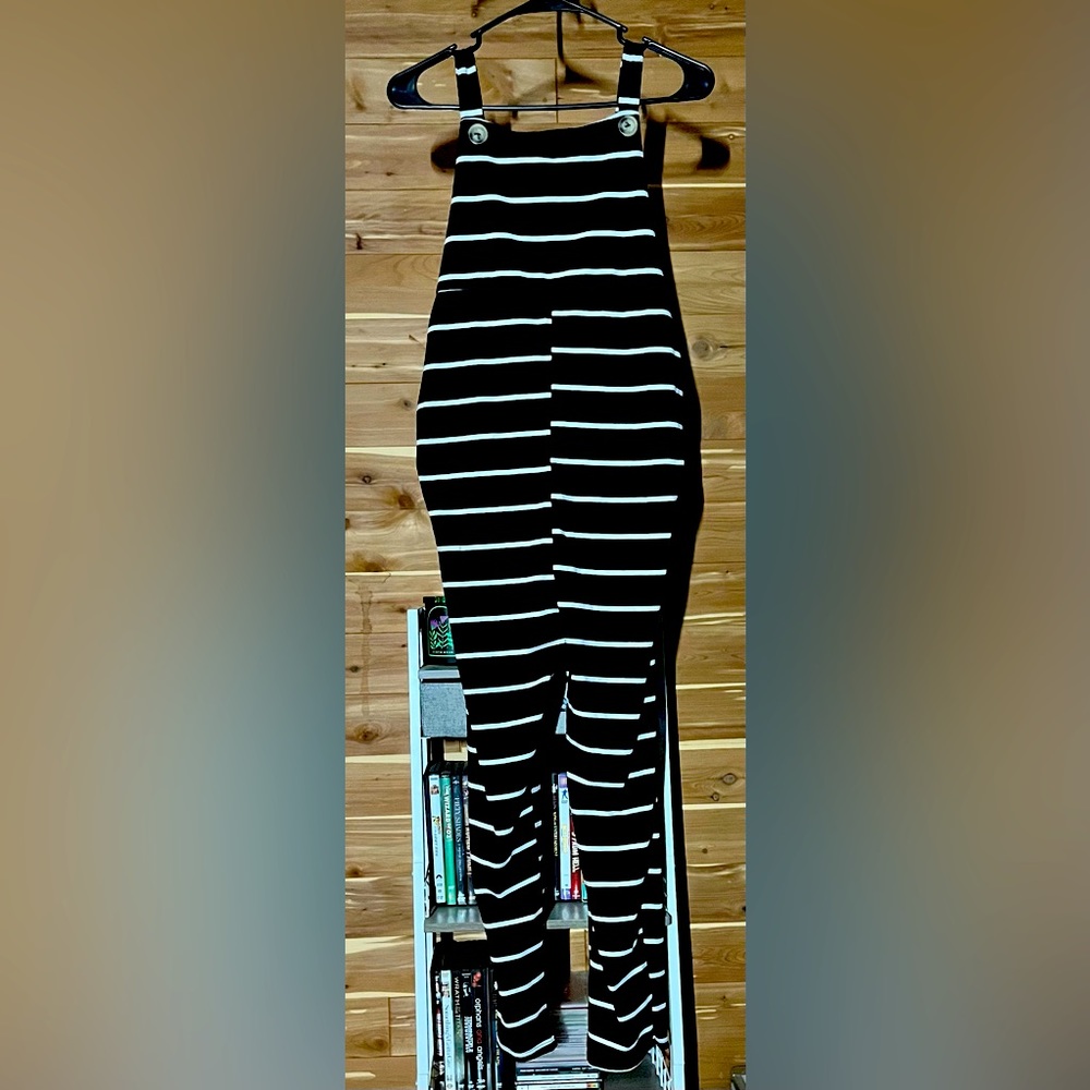 BooHoo brand striped overall jumper